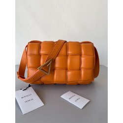 Bottega Veneta Padded Cassette Bag In Orange Lambskin 621