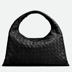 Bottega Veneta Small Hop Bag in Black Intrecciato Calfskin 997