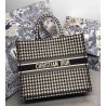 Dior Book Tote Bag In Houndstooth Embroidery Canvas 226