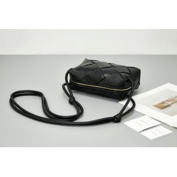 Bottega Veneta Small Cassette Camera Bag In Black Lambskin 971