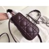 Dior Mini Lady Dior Bag In Bordeaux Lambskin 289