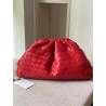 Bottega Veneta Large Pouch Clutch In Red Intrecciato Lambskin 767