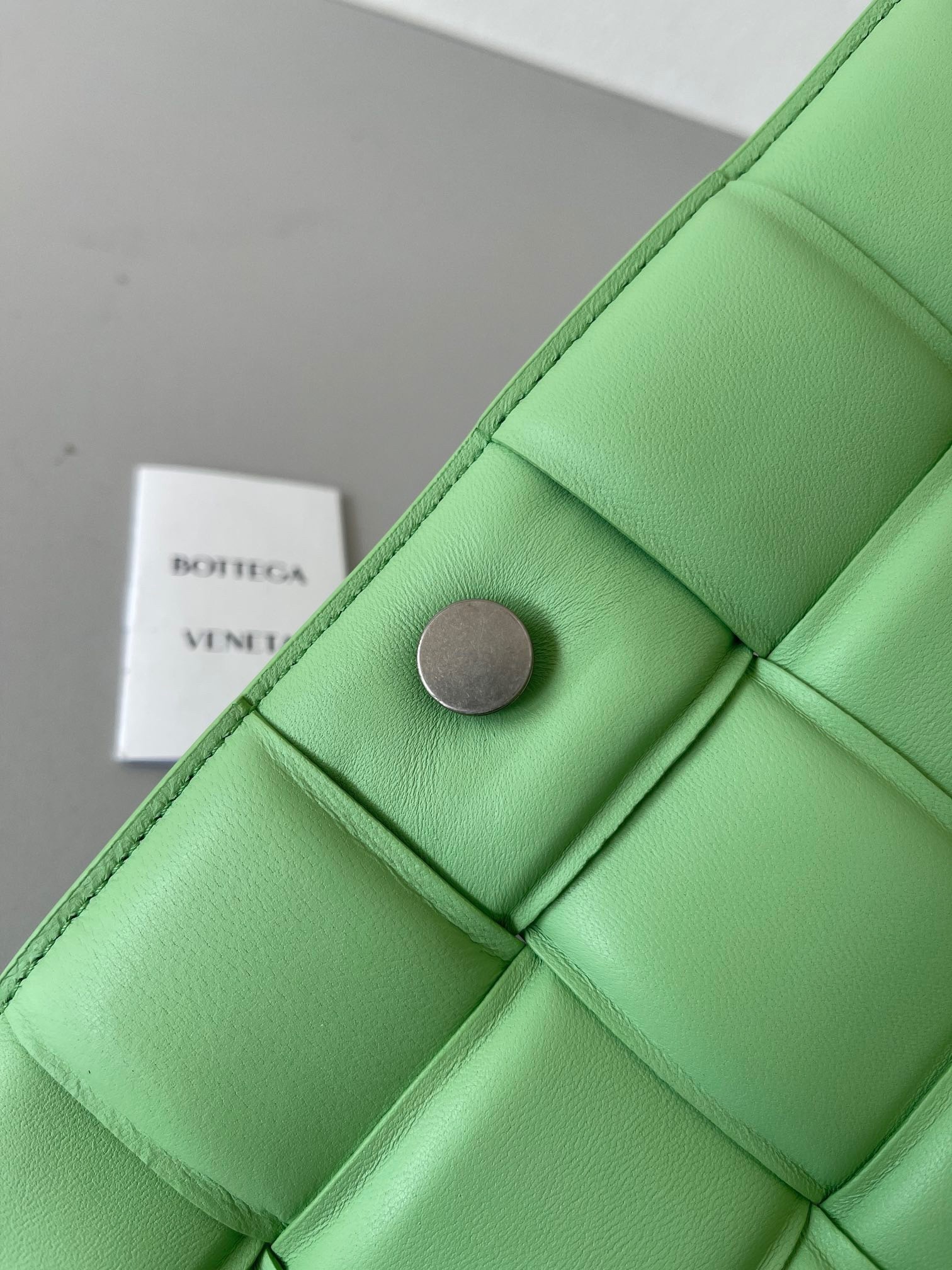 Bottega Veneta Padded Cassette Bag In Acid Green Lambskin 226