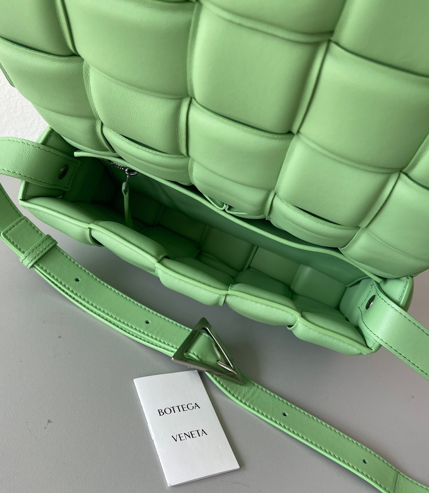 Bottega Veneta Padded Cassette Bag In Acid Green Lambskin 226