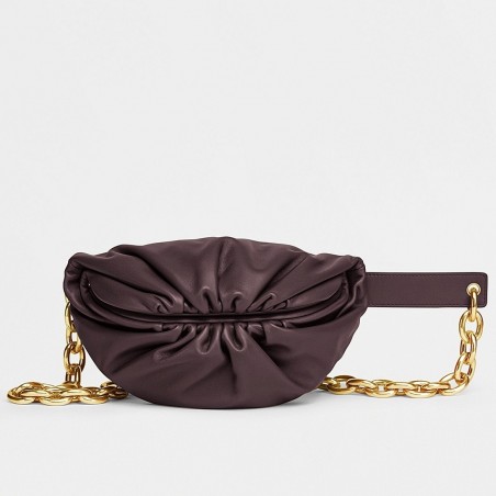 Bottega Veneta The Belt Chain Pouch In Grape Nappa Leather 847