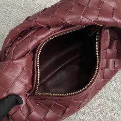 Bottega Veneta Mini BV Jodie Bag In Bordeaux Woven Leather 937