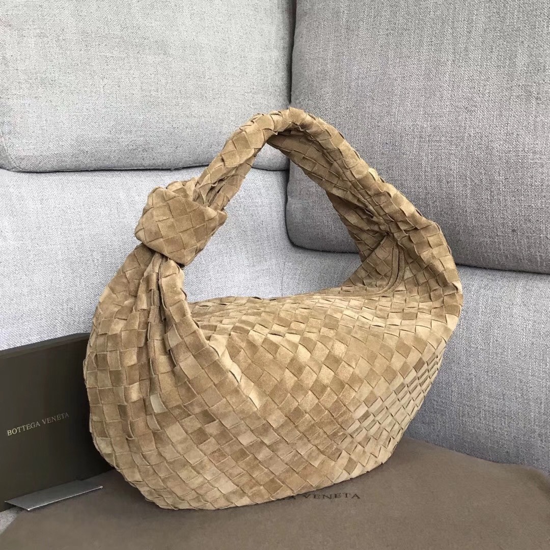 Bottega Veneta Large BV Jodie Bag In Sand Woven Suede 323