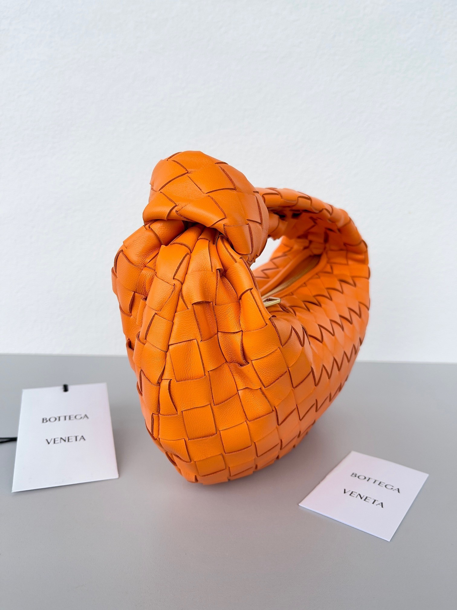 Bottega Veneta BV Jodie Mini Bag In Orange Intrecciato Lambskin 936