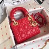 Dior Mini Lady Dior Bag In Red Lambskin 600