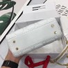 Dior Mini Lady Dior Bag In White Lambskin 704