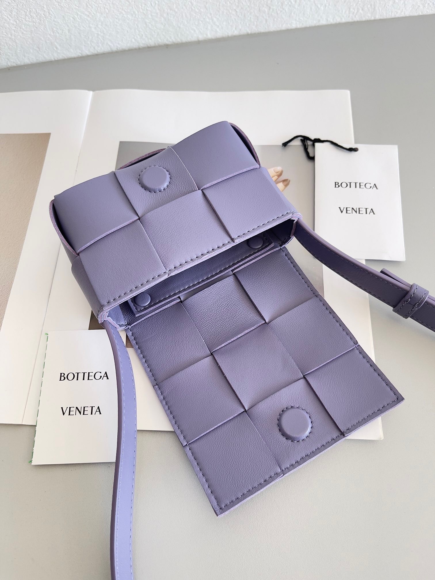 Bottega Veneta Candy Cassette Bag In Wisteria Lambskin 114