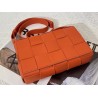 Bottega Veneta Cassett Bag In Orange Intrecciato Lambskin 291