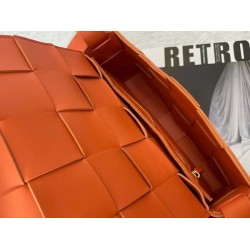 Bottega Veneta Cassett Bag In Orange Intrecciato Lambskin 291