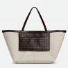 Bottega Veneta Large Flip Flap Bag in Canvas with Fondant Leather 573