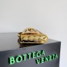 Bottega Veneta Andiamo Clutch with Handle in Gold Metallic Leather 606