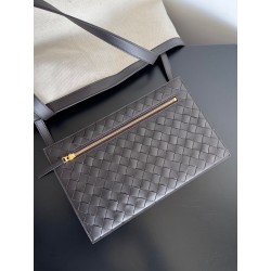 Bottega Veneta Large Flip Flap Bag in Canvas with Fondant Leather 573