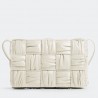 Bottega Veneta Cassette Bag In White Foulard Intreccio Leather 076