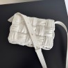 Bottega Veneta Cassette Bag In White Foulard Intreccio Leather 076