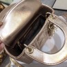 Dior Mini Lady Dior Bag In Gold Metallic Calfskin 710