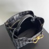 Bottega Veneta Small Andiamo Bag In Black Intrecciato Lambskin 300