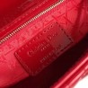 Dior Mini Lady Dior Bag In Cherry Patent Calfskin 744