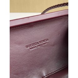 Bottega Veneta Knot Minaudiere On Strap In Barolo Foulard Intreccio Leather 541