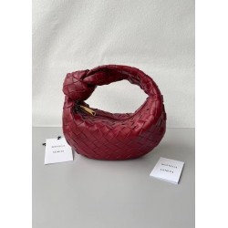 Bottega Veneta BV Jodie Mini Bag In Dark Red Intrecciato Lambskin 608