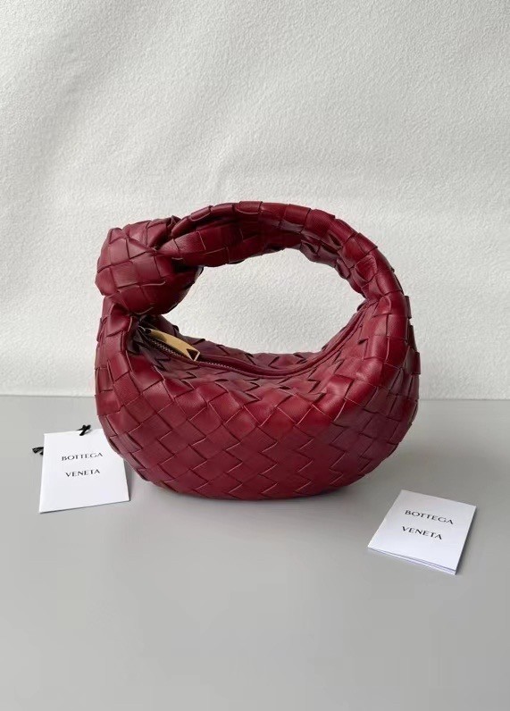 Bottega Veneta BV Jodie Mini Bag In Dark Red Intrecciato Lambskin 608