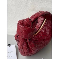 Bottega Veneta BV Jodie Mini Bag In Dark Red Intrecciato Lambskin 608