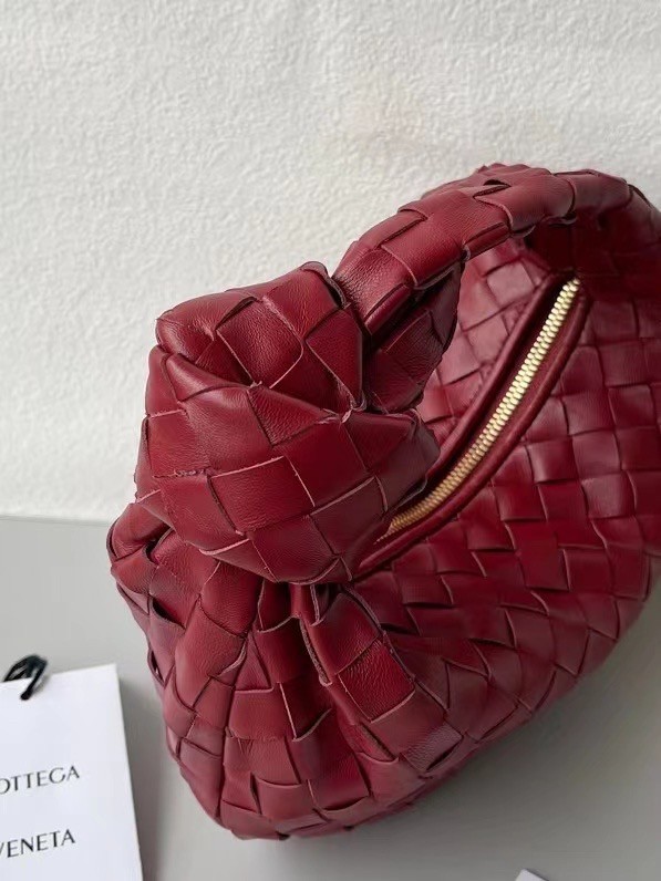 Bottega Veneta BV Jodie Mini Bag In Dark Red Intrecciato Lambskin 608