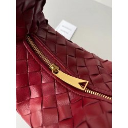 Bottega Veneta BV Jodie Mini Bag In Dark Red Intrecciato Lambskin 608