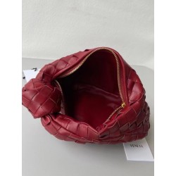 Bottega Veneta BV Jodie Mini Bag In Dark Red Intrecciato Lambskin 608