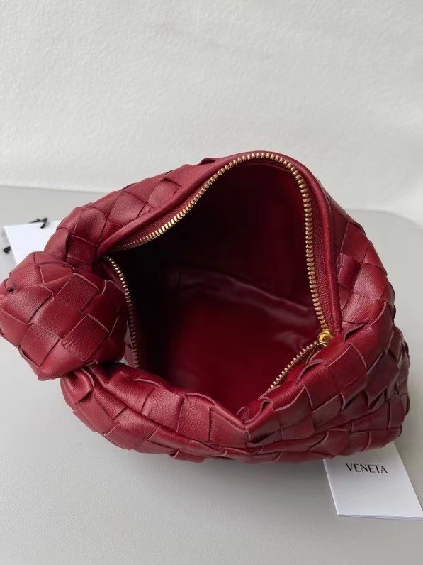 Bottega Veneta BV Jodie Mini Bag In Dark Red Intrecciato Lambskin 608