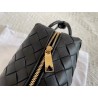 Bottega Veneta Small Loop Bag In Black Intrecciato Lambskin 639