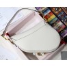 Dior Saddle Bag In White Grained Calfskin 328