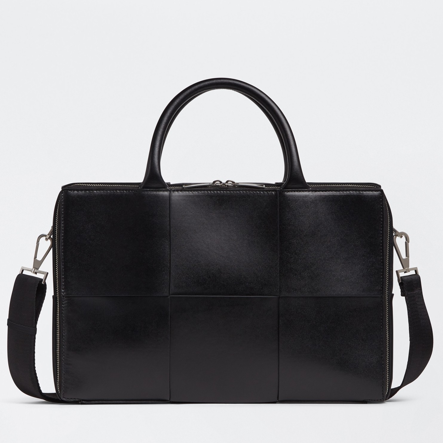 Bottega Veneta Arco Briefcase In Black Intreccio Calfskin 211