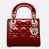 Dior Mini Lady Dior Bag In Red Patent Calfskin 204