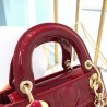 Dior Mini Lady Dior Bag In Red Patent Calfskin 204