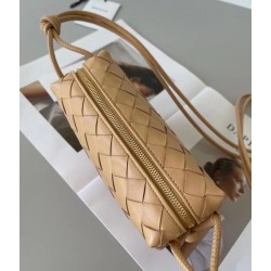 Bottega Veneta Mini Loop Bag In Beige Intrecciato Lambskin 325