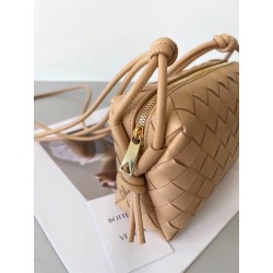 Bottega Veneta Mini Loop Bag In Beige Intrecciato Lambskin 325