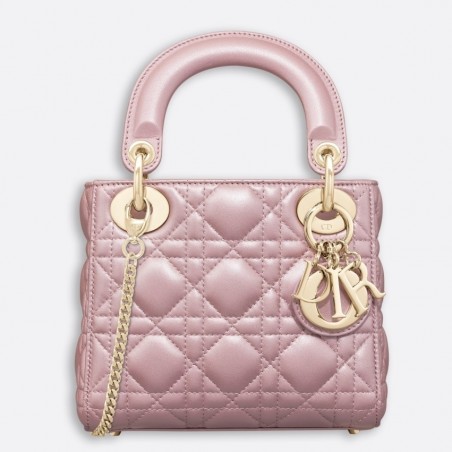 Dior Mini Lady Dior Bag In Lotus Pearly Lambskin 243