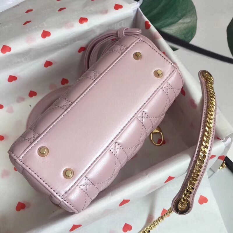 Dior Mini Lady Dior Bag In Lotus Pearly Lambskin 243