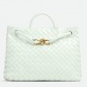 Bottega Veneta Andiamo Medium Bag In Glacier Intrecciato Lambskin 669