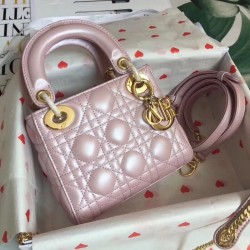 Dior Mini Lady Dior Bag In Lotus Pearly Lambskin 243