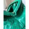 Bottega Veneta Large Pouch Clutch In Green Intrecciato Lambskin 860