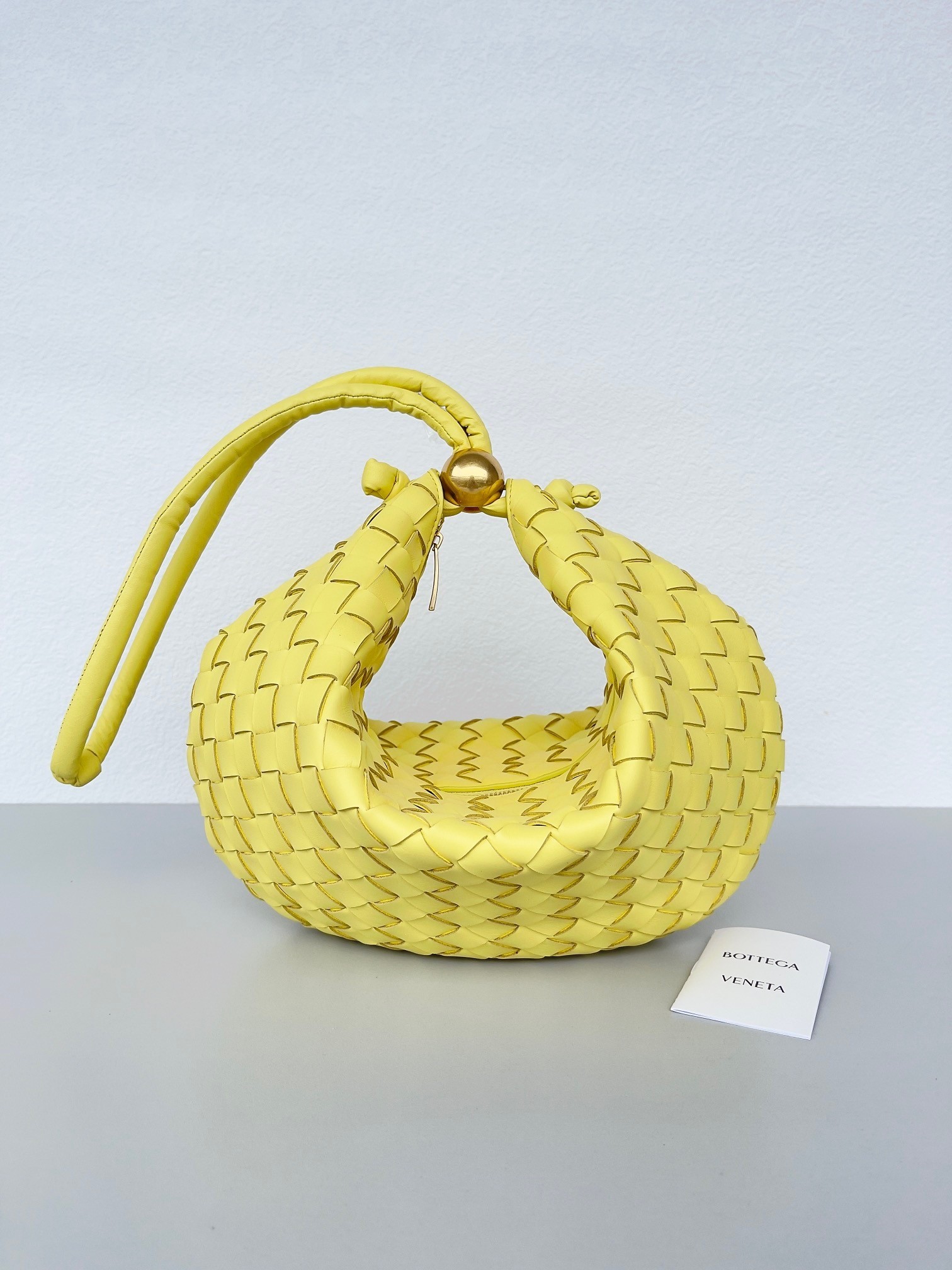 Bottega Veneta Turn Bag In Yellow Intrecciato Lambskin 047