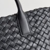 Bottega Veneta Mini Cabat Bag In Black Intrecciato Lambskin 088