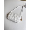 Bottega Veneta Knot Minaudiere On Strap In White Foulard Intreccio Leather 905