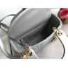 Dior Mini Lady Dior Bag In Grey Pearly Lambskin 360