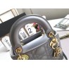 Dior Mini Lady Dior Bag In Grey Pearly Lambskin 360